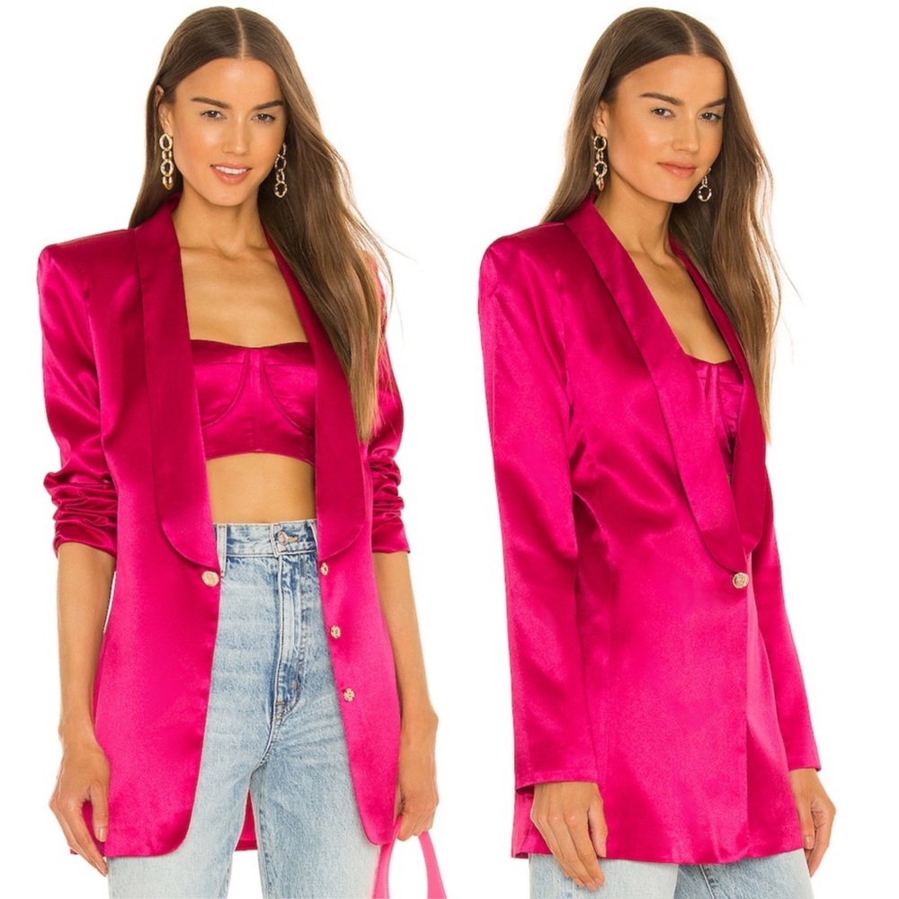 Bronx and Banco Capri Blazer L US 8 Capri Bralette Top Fuchsia Pink M US 6 NWT